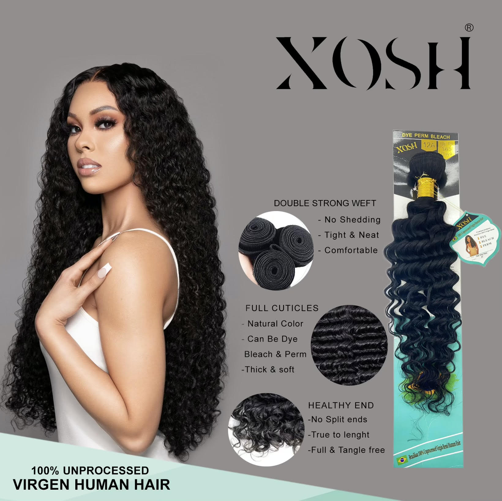 Xosh 100% Unprocessed Virgin Human Hair