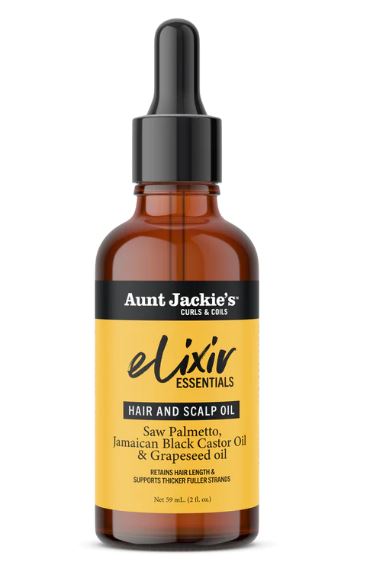 Aunt Jackies Elixir Essentials: Saw Palmetto & Jamaican Black Castor Hair & Scalp Oil