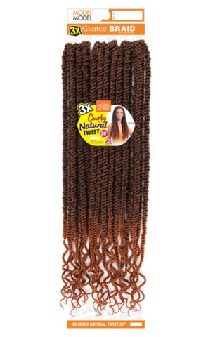 Model Model Glance Braid 3X Curly Natural Twist 20"
