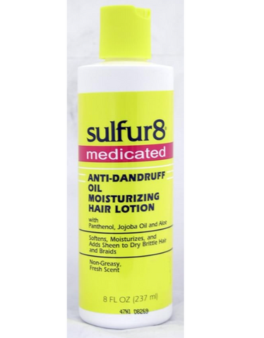 Sulfur 8 Medicated Anti-Dandruff Oil Moisturizing Hair Lotion 8 oz