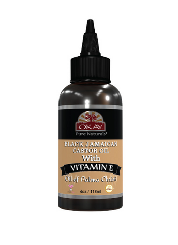 Okay Black Jamaican Castor Oil with Vitamin E and Panthenol
