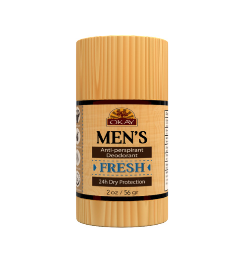 Okay Men's Deodorant Wood All Natural Solid Clear Stick