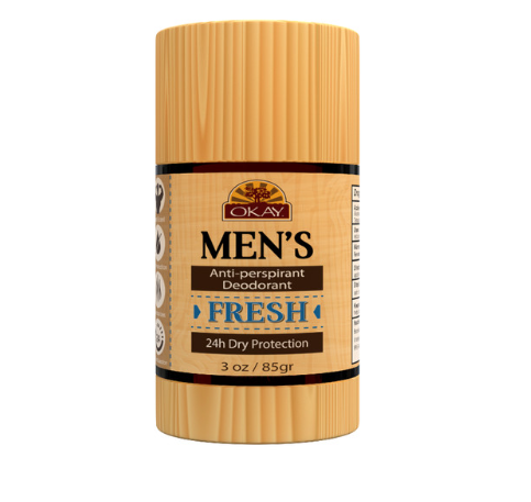 Okay Men's Deodorant Wood All Natural Solid Clear Stick