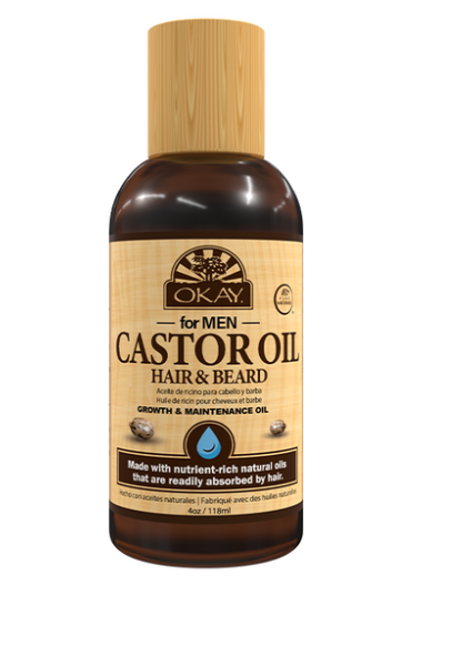 Okay Men Castor Oil Beard and Hair Growth Oil Light-Weight