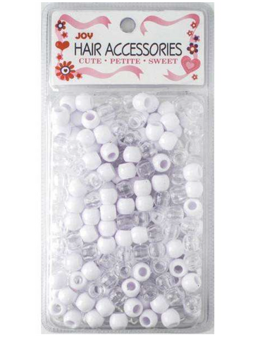 Annie Joy Large Hair Beads 240Ct White & Clear