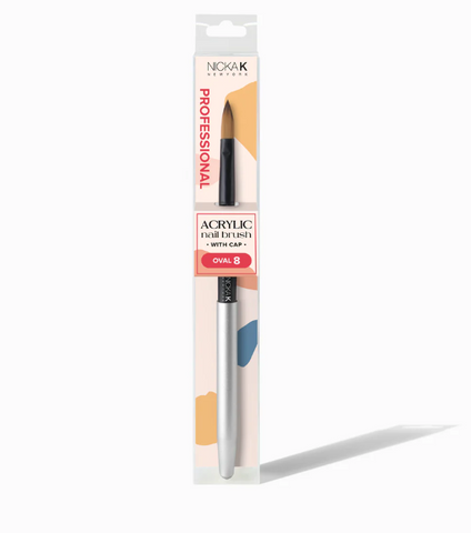 Nicka K Acrylic Nail Brush with Cap - Oval 8