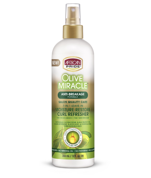 African Pride Olive Miracle Moisture Restore Curl Refresher