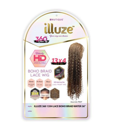 Nutique Illuze HD Lace Front Wig Glueless Illuze 360 13X4 Lace Boho Braid Water 36"