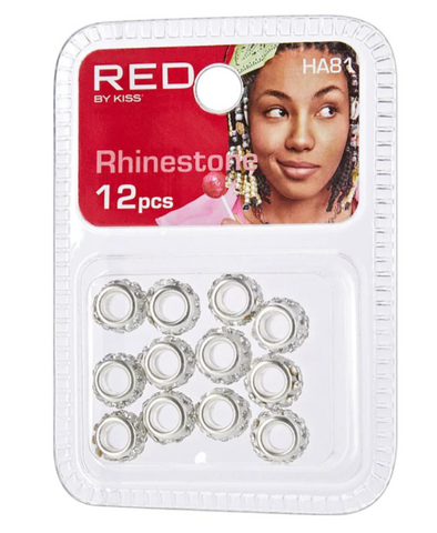 Red Rhinestone Hair Beads