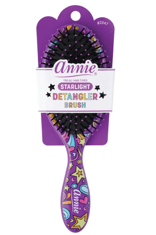 Annie Detangling Round Paddle Brush Purple Starlight