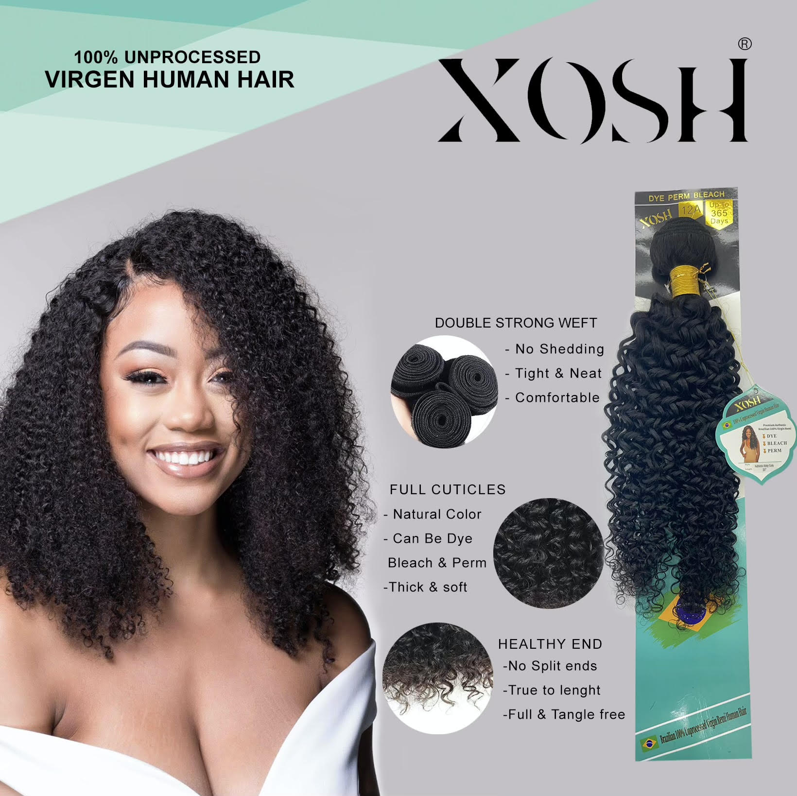 Xosh 100%  Unprocessed Virgin Human Hair