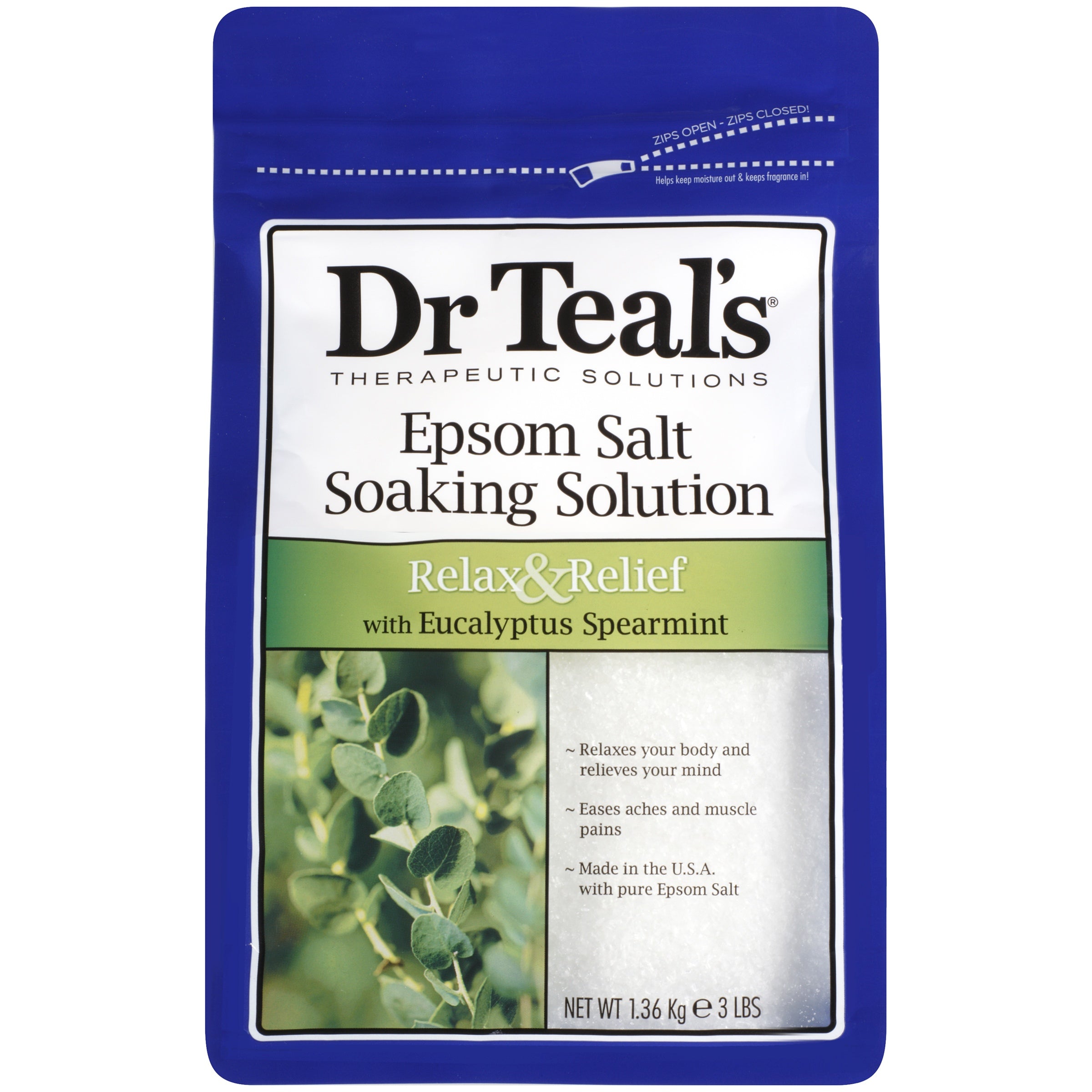Dr. Teal's Pure Epsom Salt Soaking Solution Eucalyptus & Spearmint
