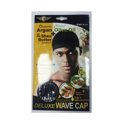 Organic Argan + Olive Oil & Shea Butter Treated Deluxe Stocking Wave Cap