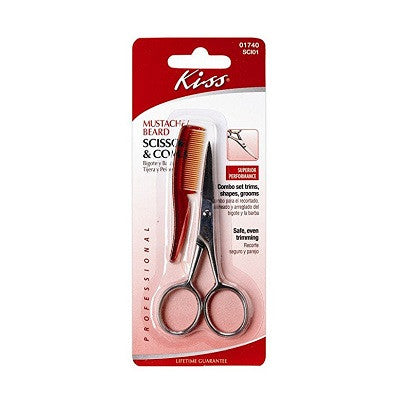 Kiss Mustache Beard Scissor & Comb