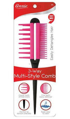 Annie 3-way Multi-Style Comb Pink