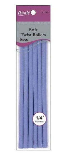 Annie Soft Twist Roller 7In 6Ct Lavender