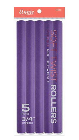 Annie Soft Twist Rollers 10" 5Ct Purple