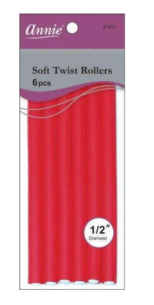 Annie Soft Twist Rollers 7in 6ct Red