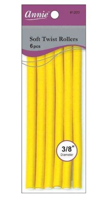 Annie Soft Twist Rollers 7in 6ct Yellow