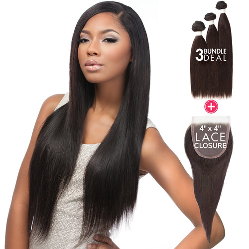 Sensationnel Bare & Natural Virgin Hair -  Lace Closure Bundle Deal (Straight)
