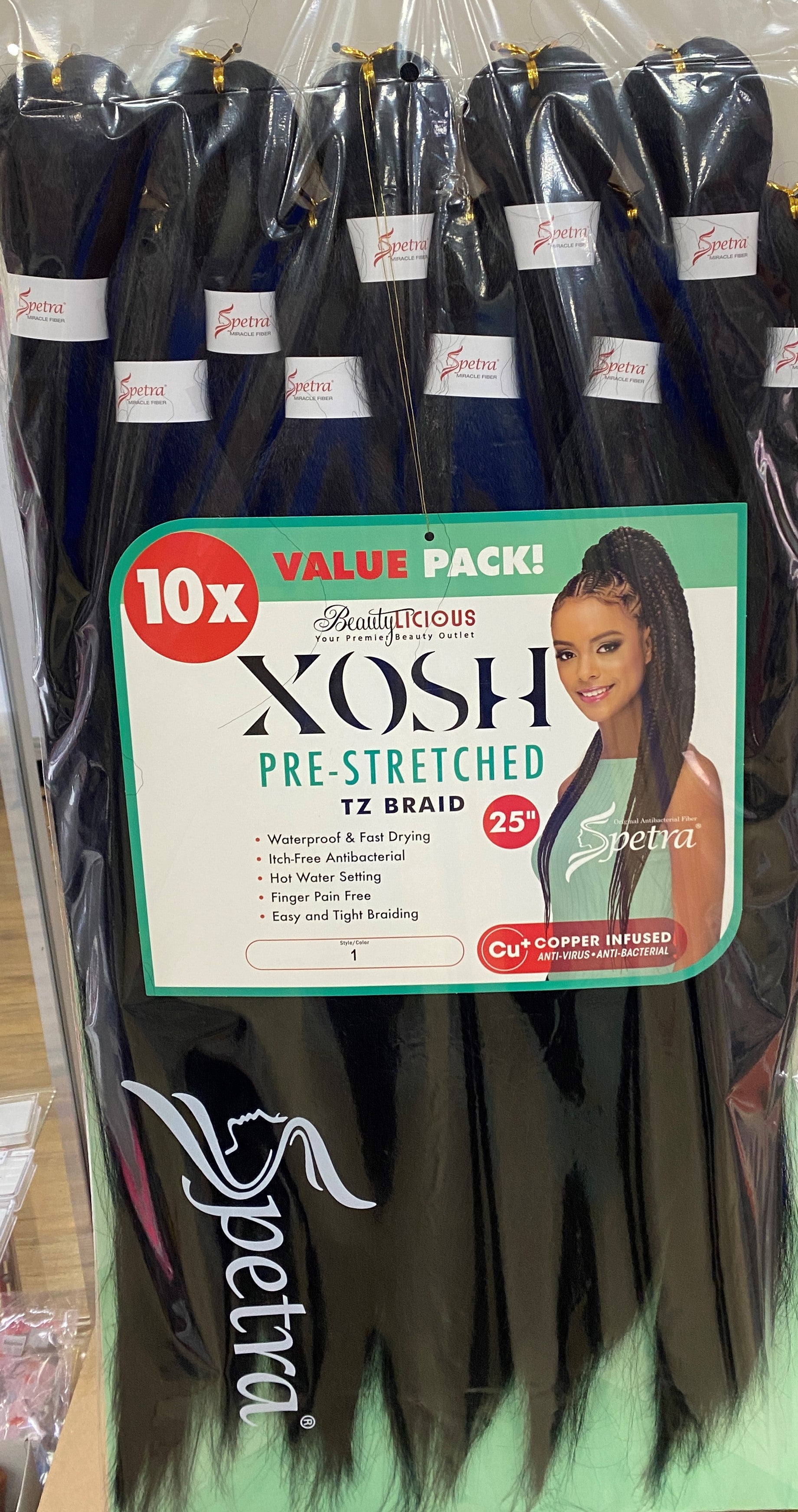 Xosh Braiding Hair 10x Value Pack 25"