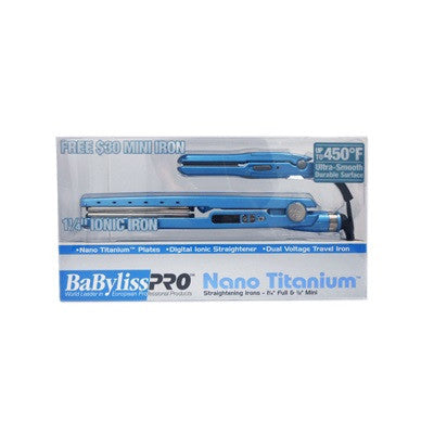 BaByliss Pro Nano Titanium Straightening Irons 1 1/4" Full & 1/2" Mini