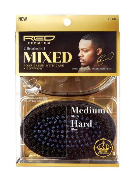 Red Premium 2 side in 1 Mixed Boar Brush With Case