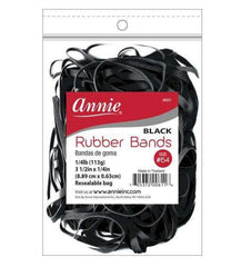 Annie Rubber Band 3 1/2" x 1/4", 1/4lb Black