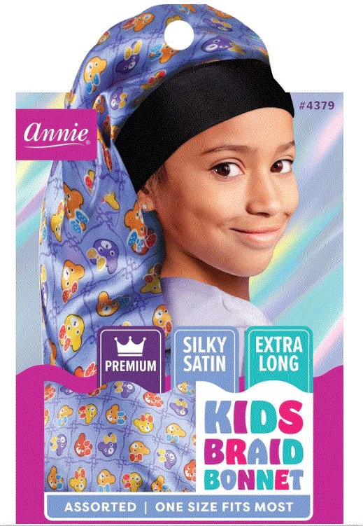 Annie Premium Kid's Silky Wide Edge Braid Bonnet Dual Layer Assorted