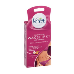 Veet Ready-To-Use Wax Strip Kit Hair Remover