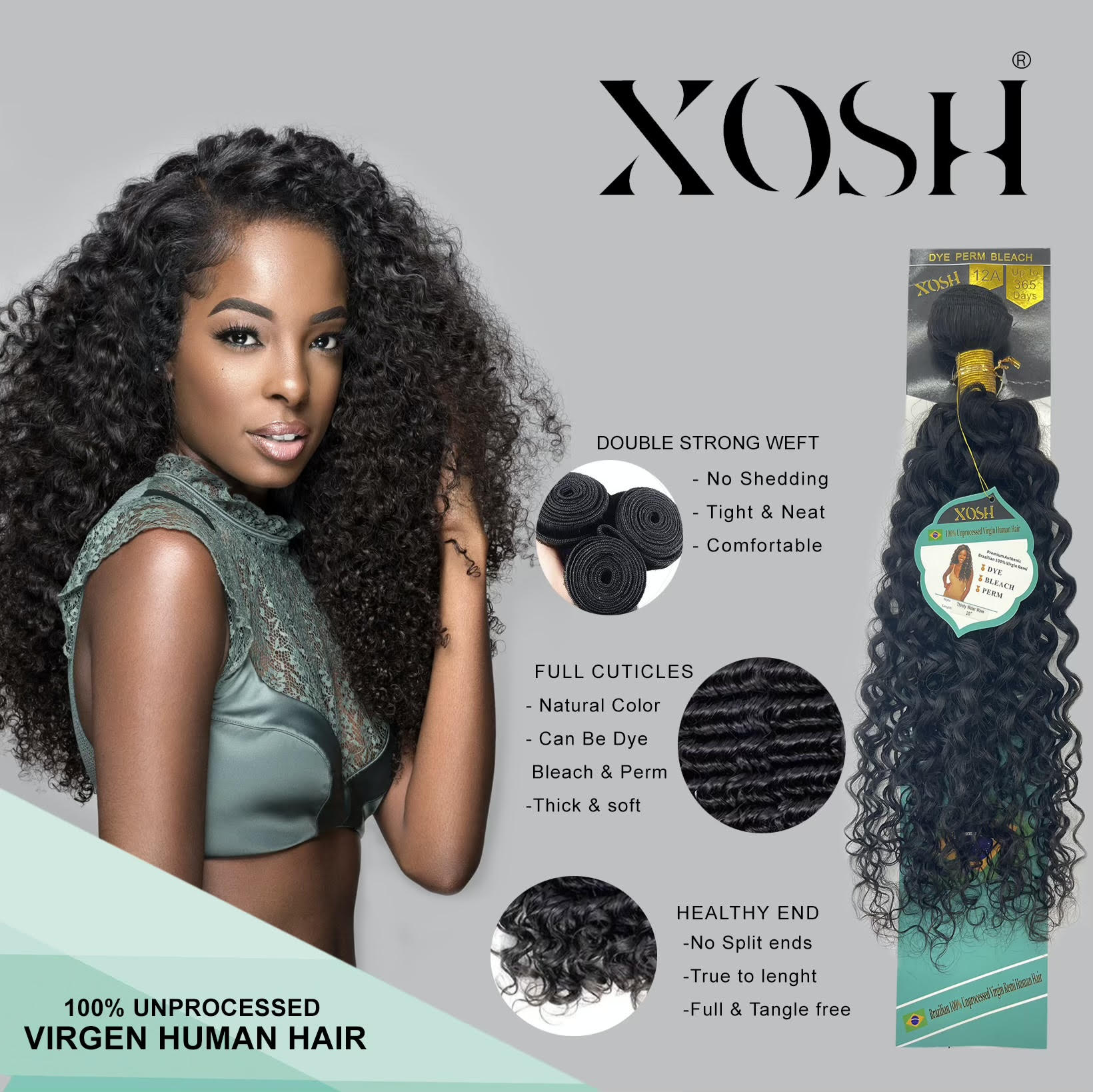 Xosh 100%  Unprocessed Virgin Human Hair
